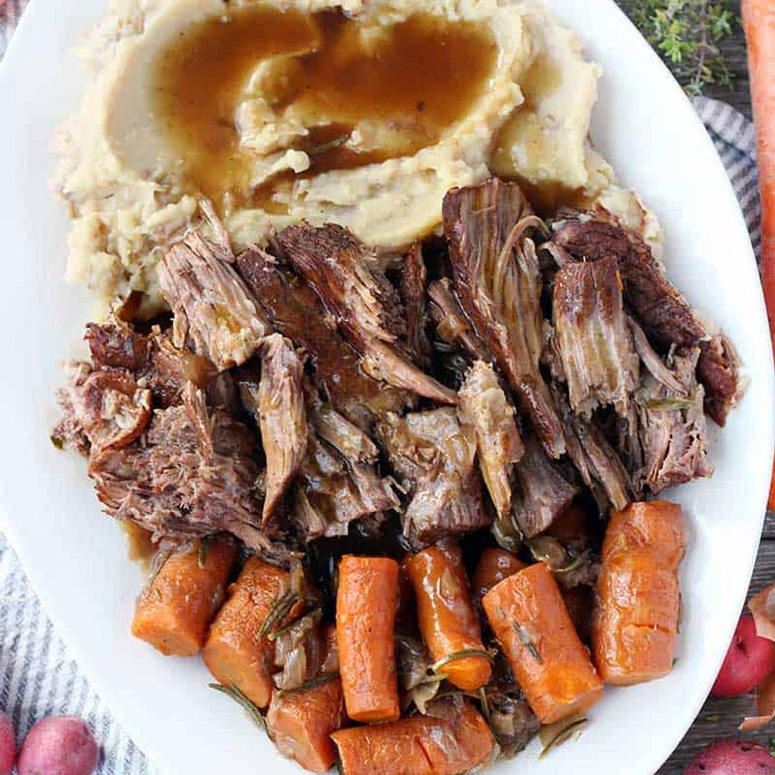 Instant Pot Pot Roast with Mashed Potatoes and Gravy