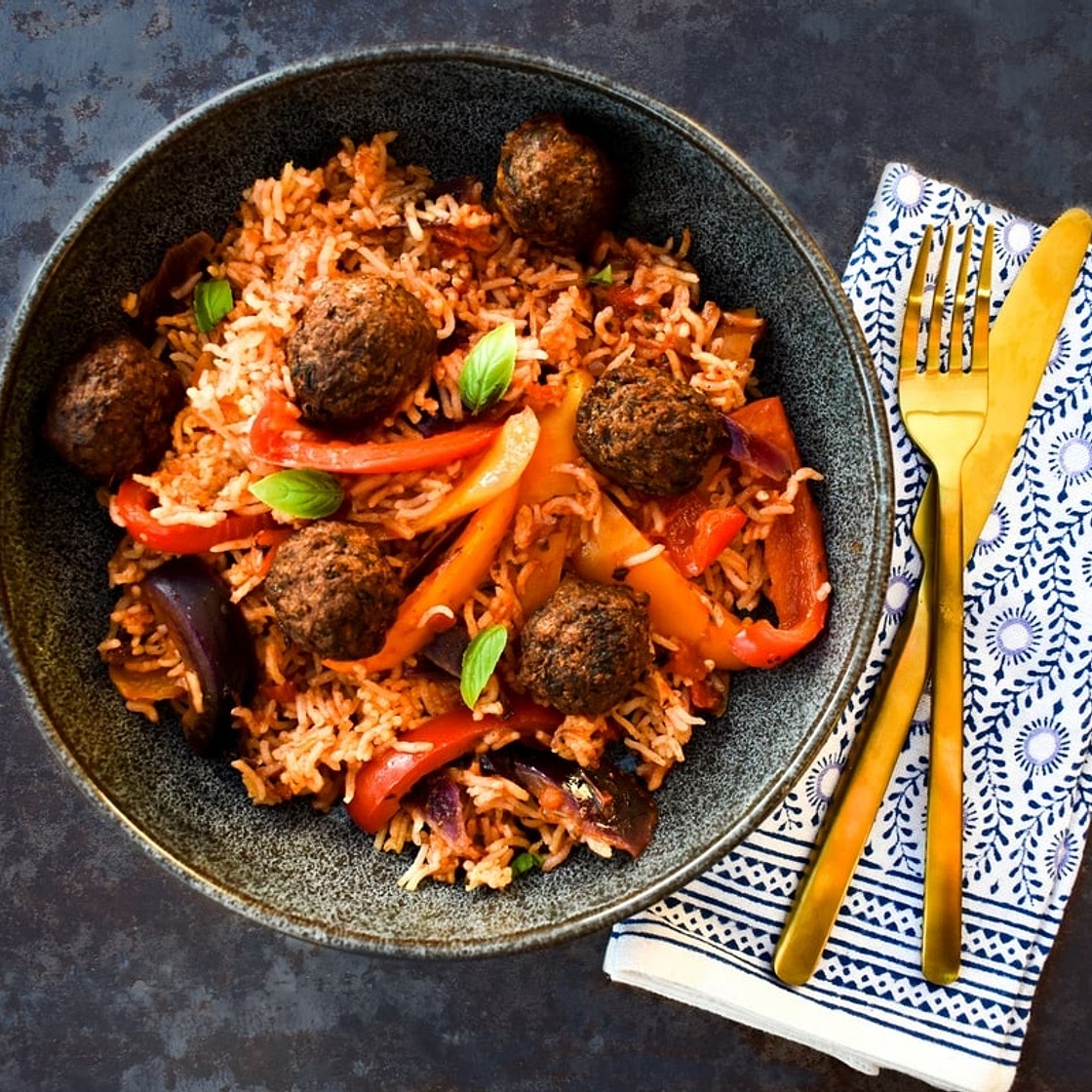 Easy Vegan Meatball Rice Bake