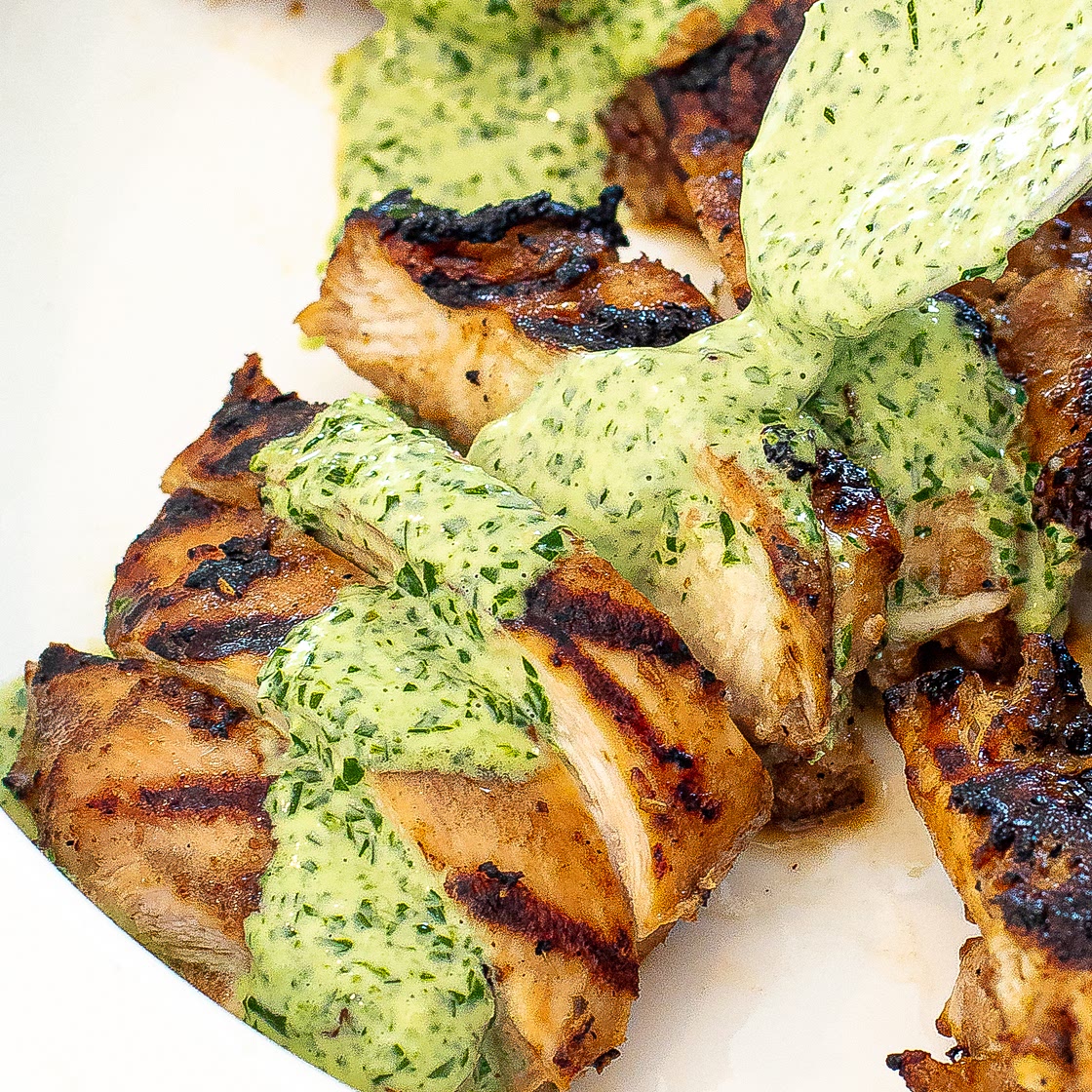 Peruvian Chicken with Green Sauce