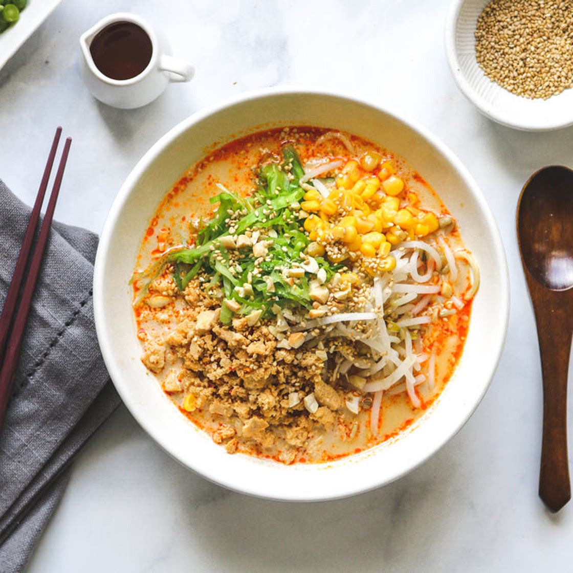 Vegan Sesame Tantanmen (Homemade Ramen)