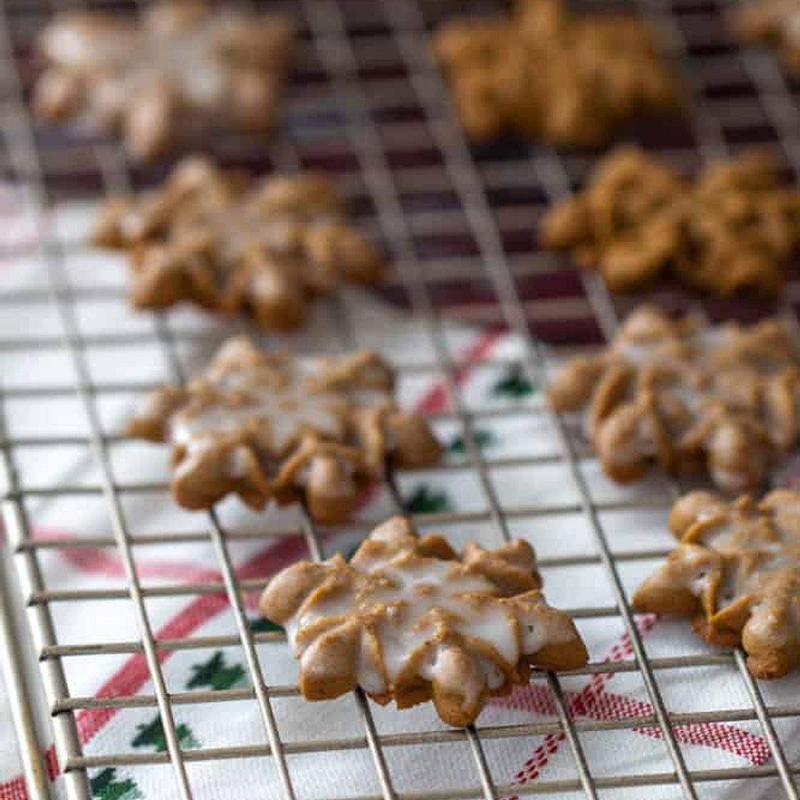 Iced Gingerbread Spritz Cookies