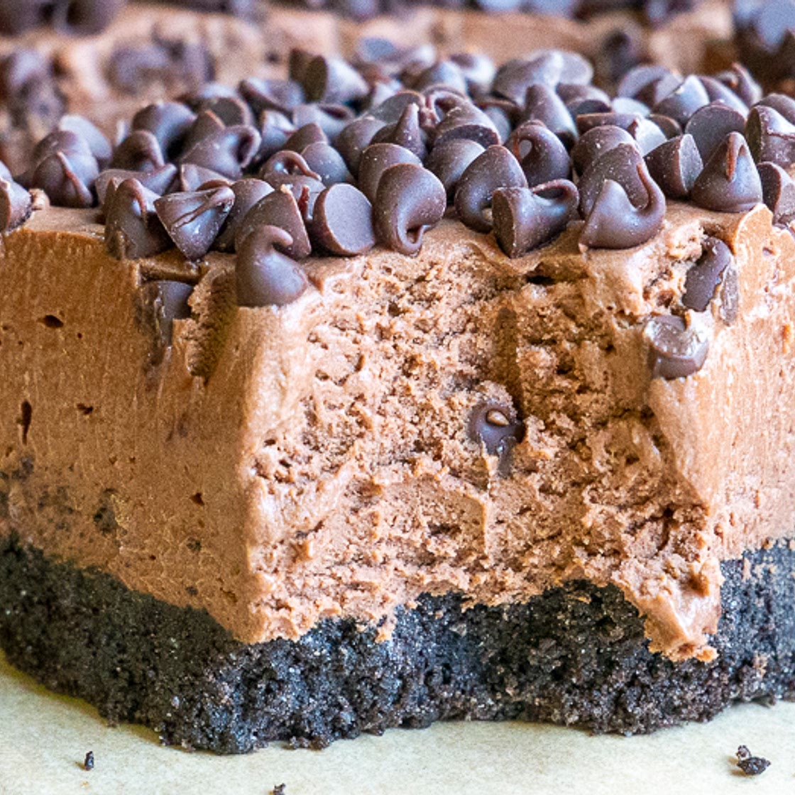 No-Bake Triple Chocolate Cheesecake Bars