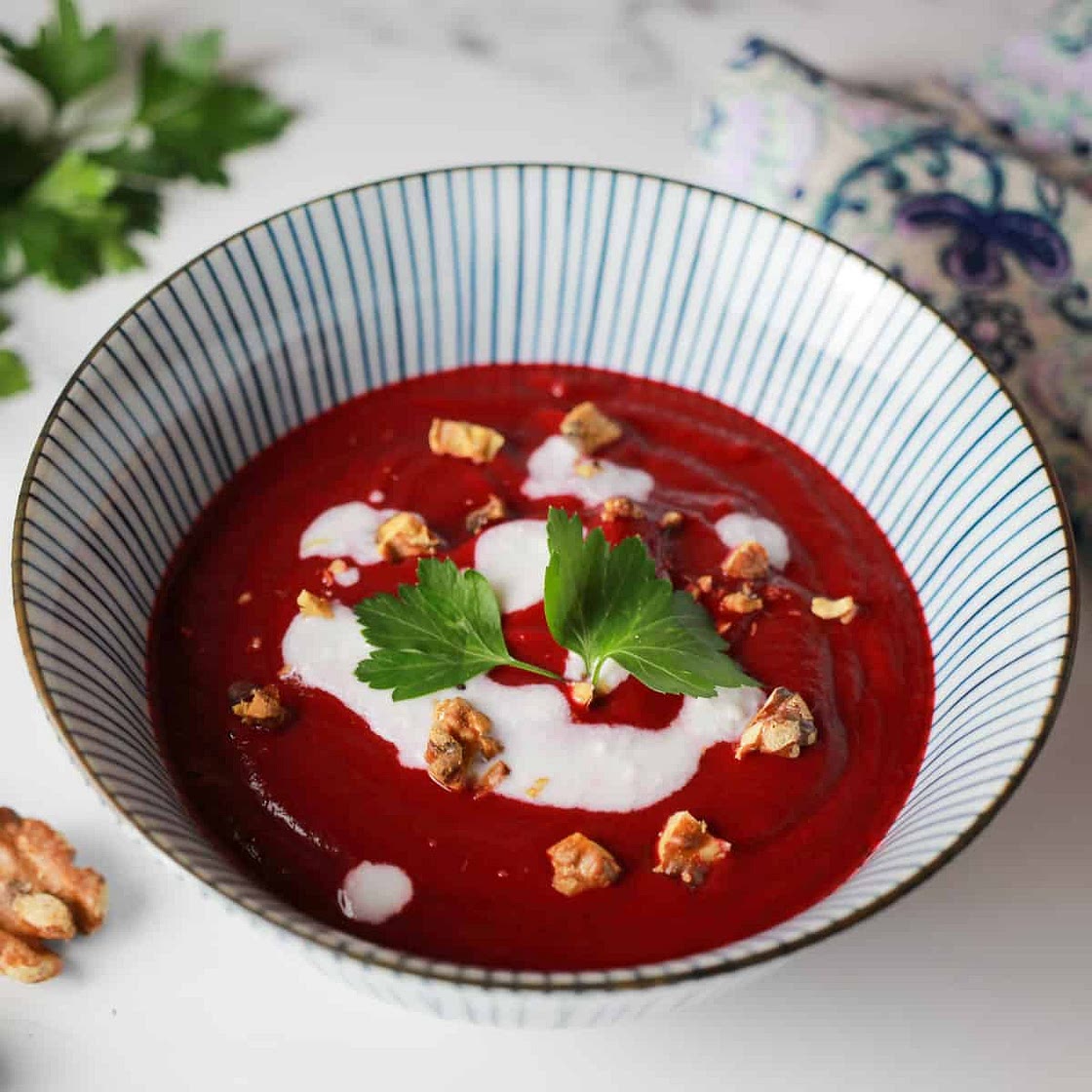 Roasted Beetroot and Walnut Soup