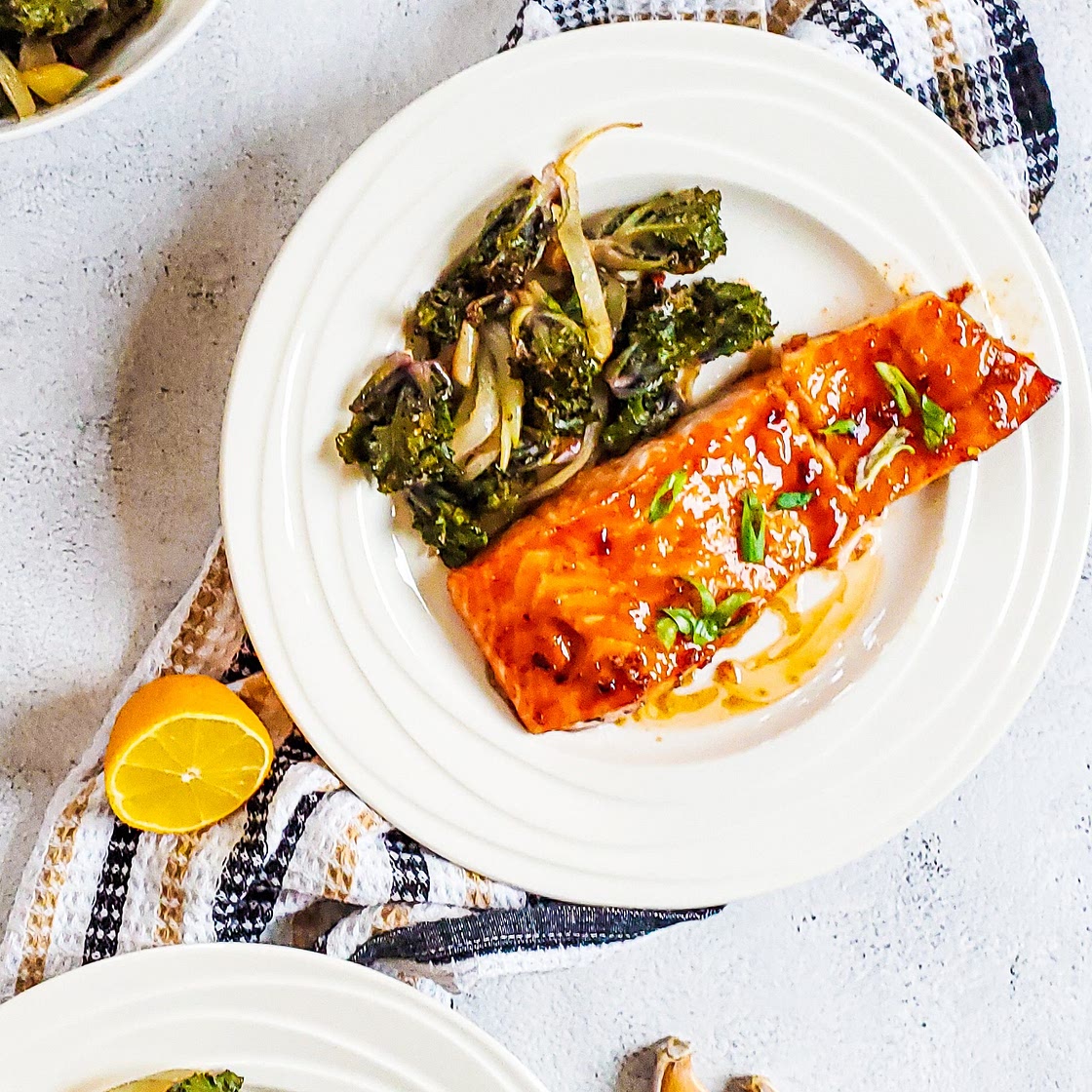 Maple-Soy Glazed Salmon with Garlic and Lemon