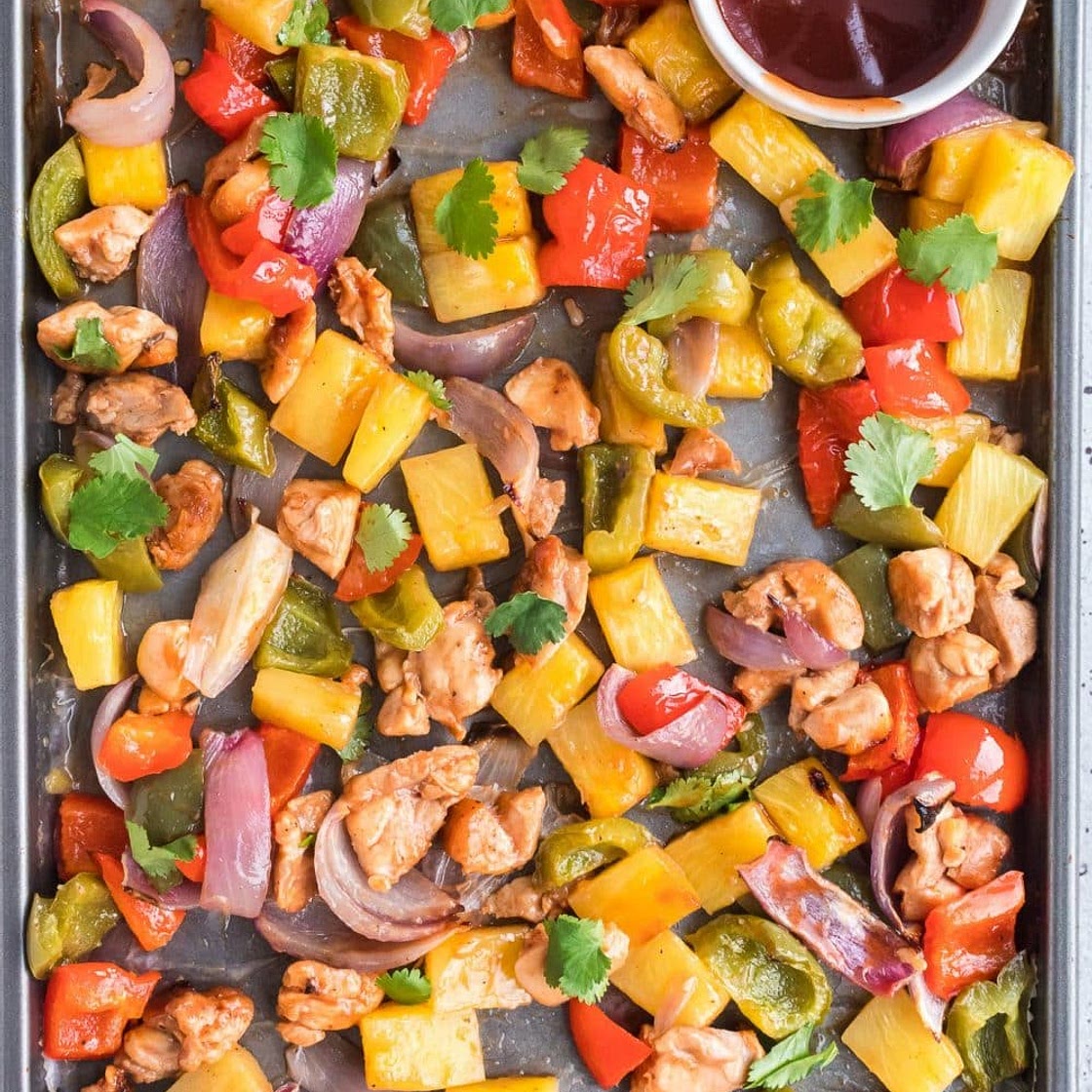 Pineapple Chicken Sheet Pan Meal