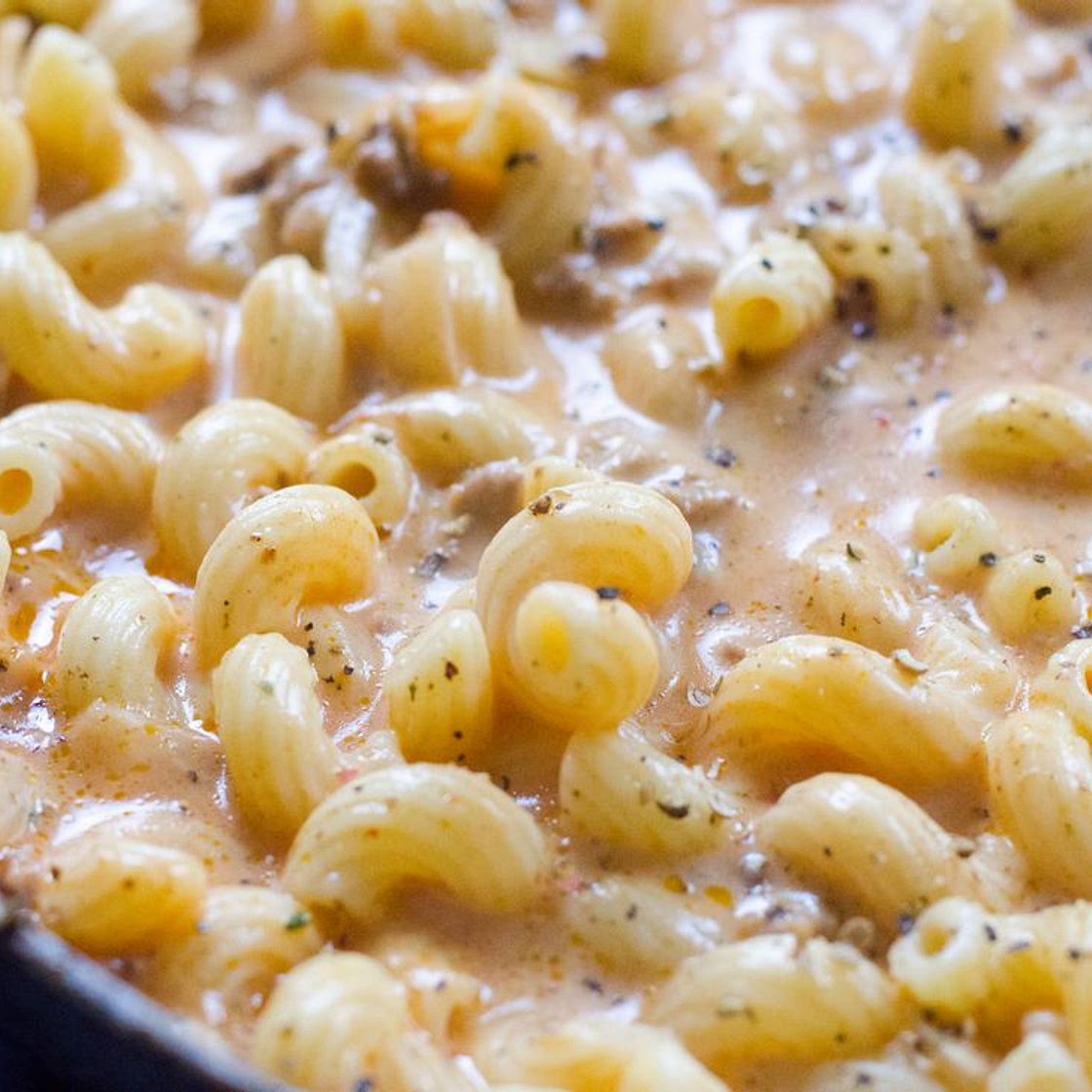 Creamy Beef Cavatappi
