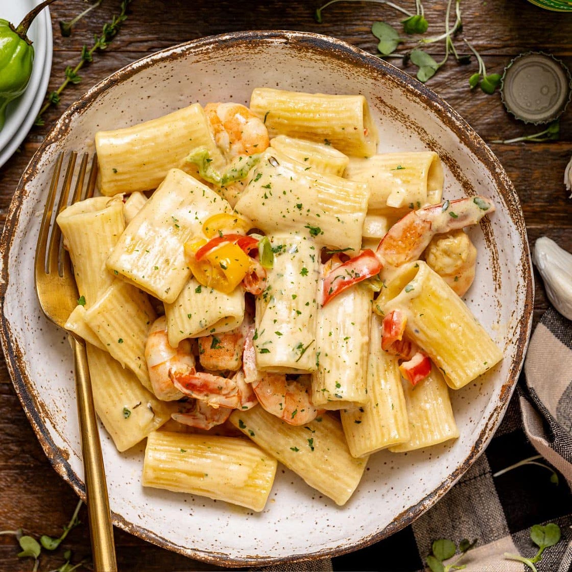 Creamy Jamaican Shrimp Rasta Pasta