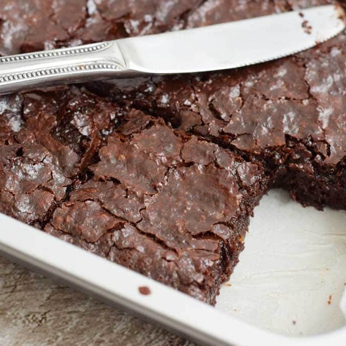 Fudgy low FODMAP vegan brownies