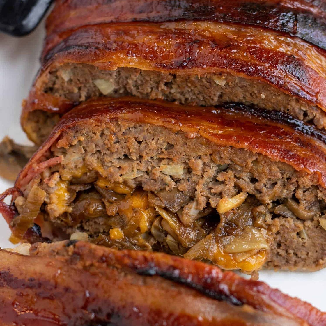 Bacon Wrapped Stuffed Meatloaf