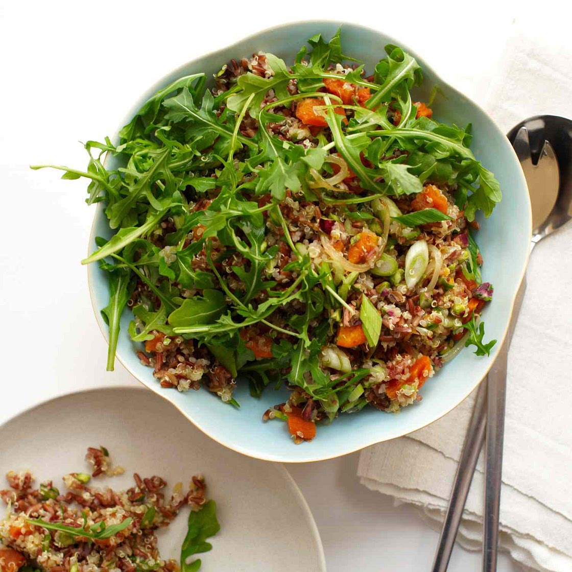 Red Rice and Quinoa Salad with Orange and Pistachios