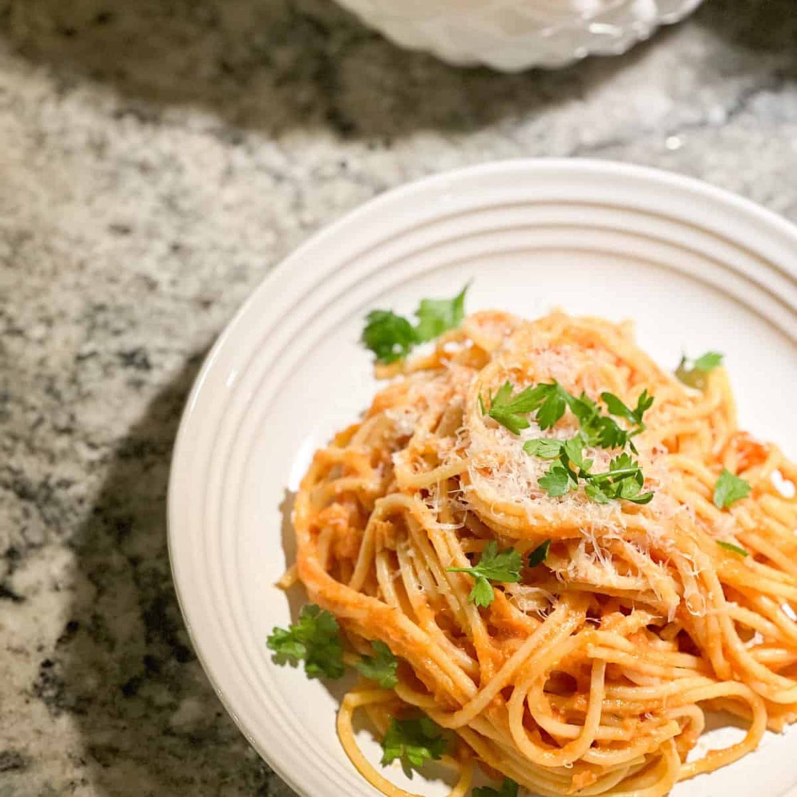 Tomato and Garlic Confit Pasta