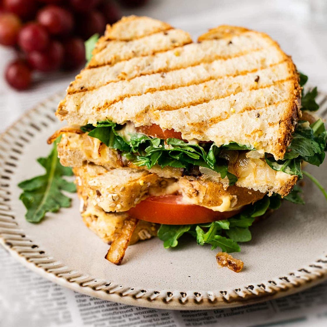 GRILLED HUMMUS SANDWICH + SAUTEED ONION