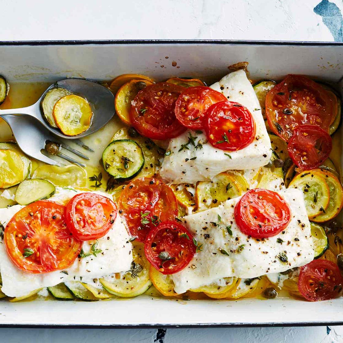 Baked Fish with Summer Squash