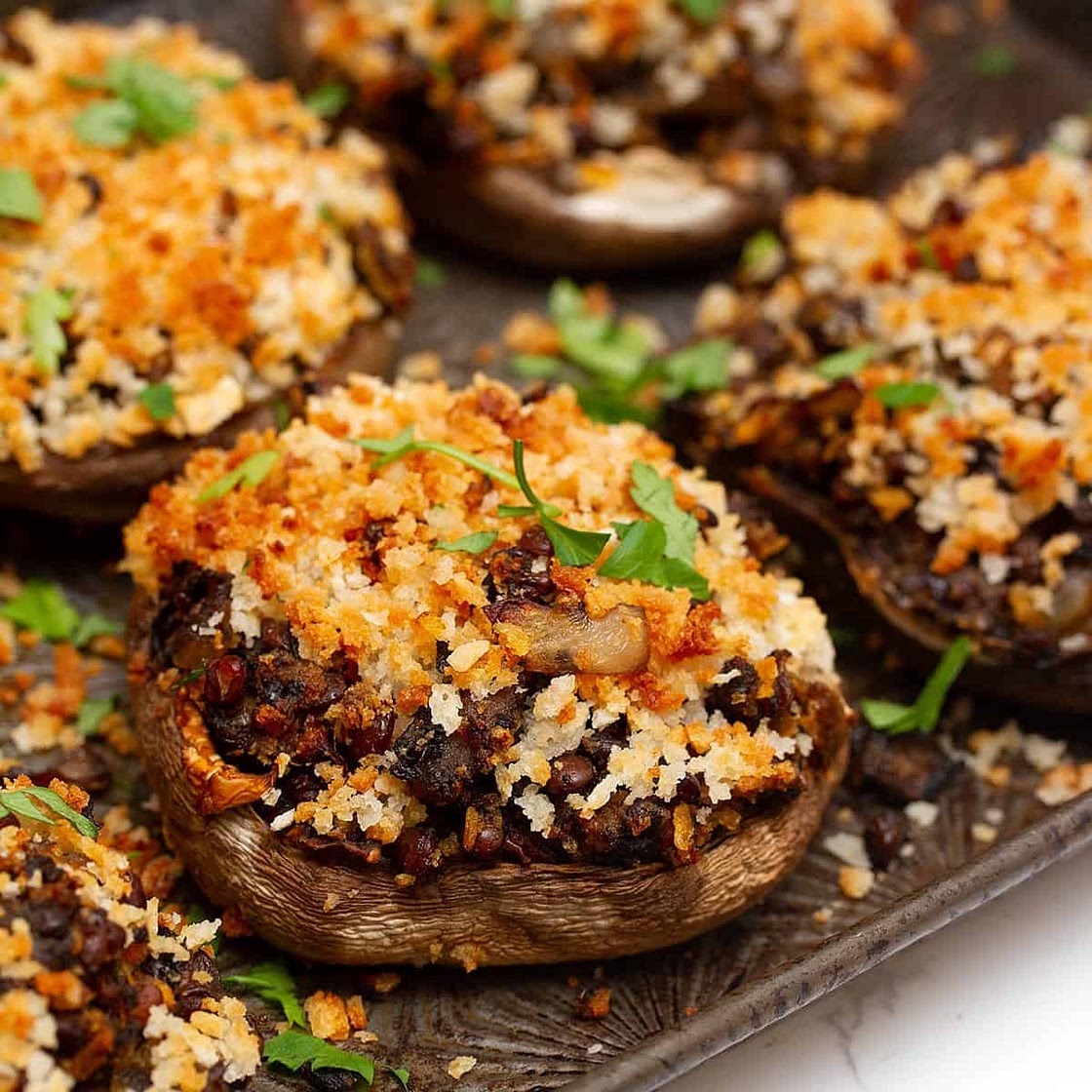 Vegan Stuffed Portobello Mushrooms