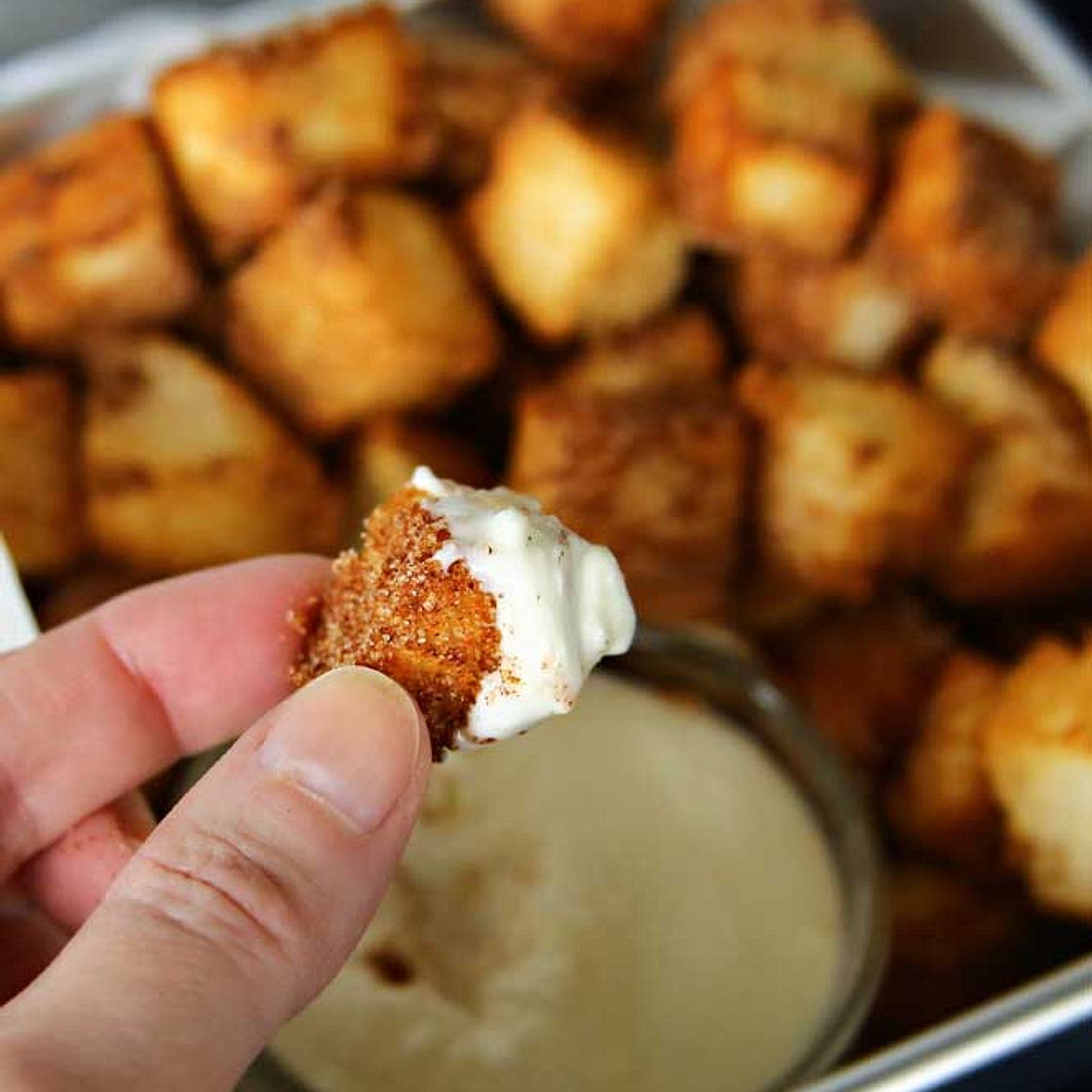 Air Fryer Angel Food Cake Churro Bites