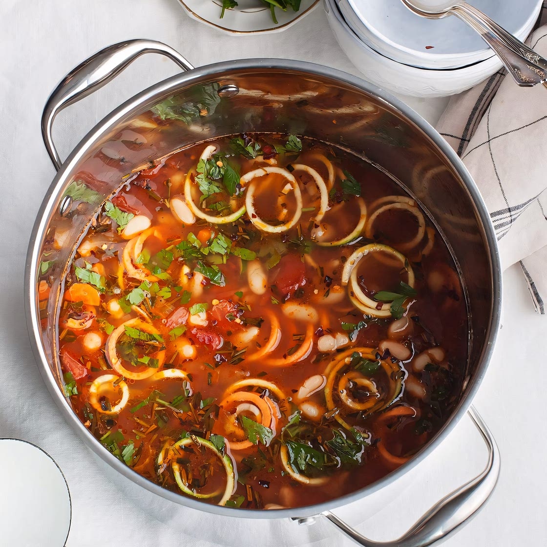 Spiralized Zucchini Vegetable Noodle Soup