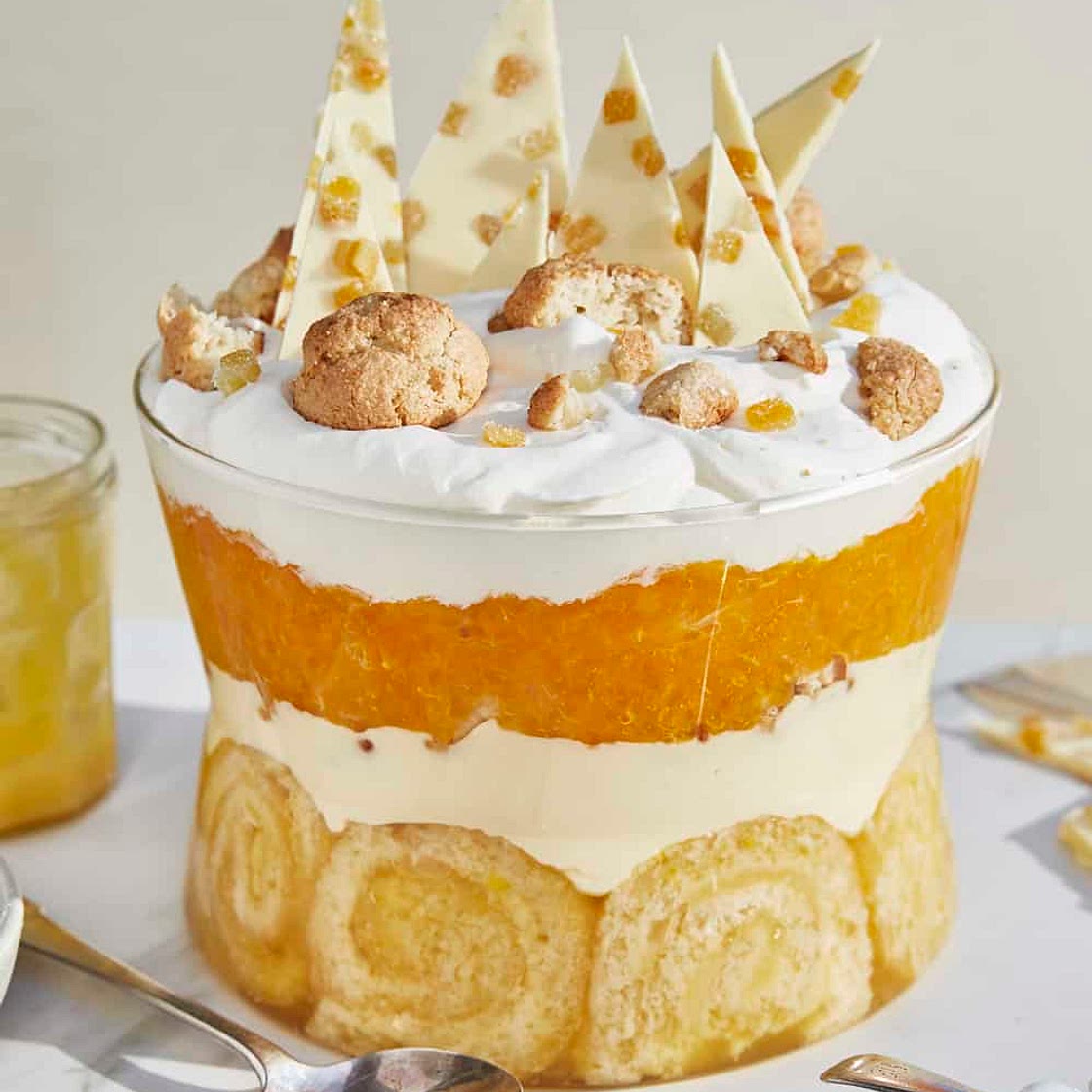 Lemon Swiss Roll and Amaretti Trifle (Jubilee Pudding)