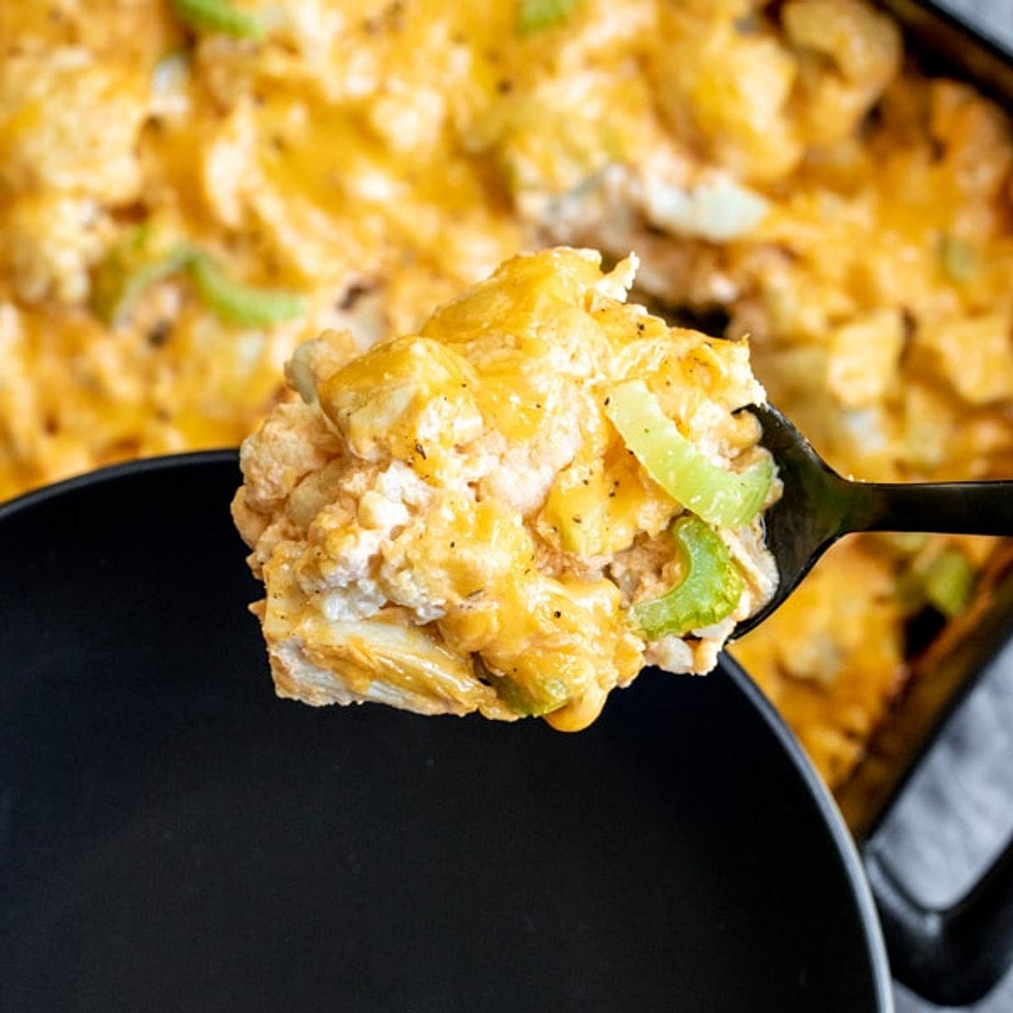 Keto Buffalo Chicken Cauliflower Casserole