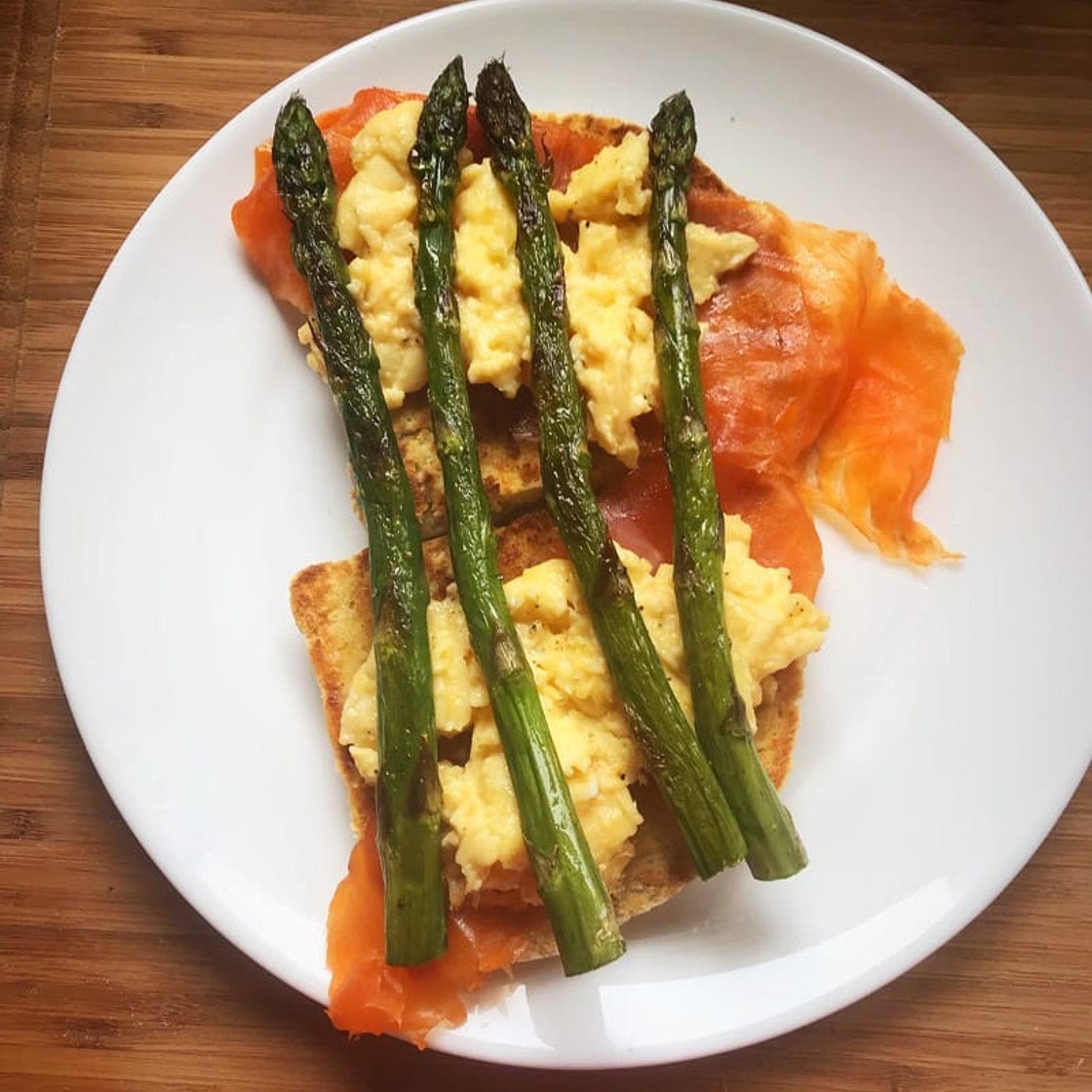 Recipe: Roasted Asparagus,Scrambled Egg and Smoked Trout brunch