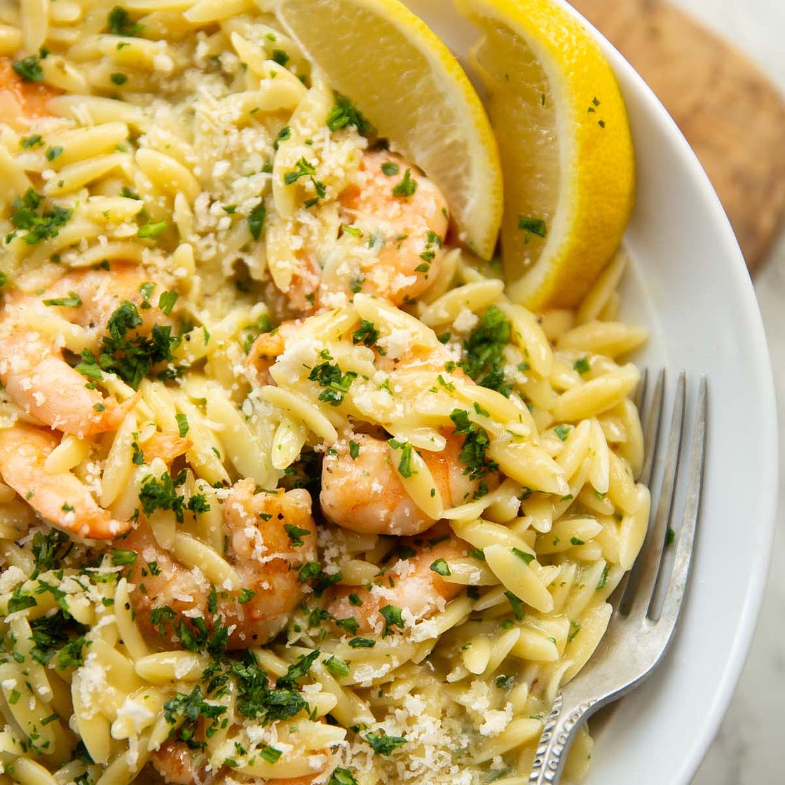 Garlic Butter Prawn Orzo
