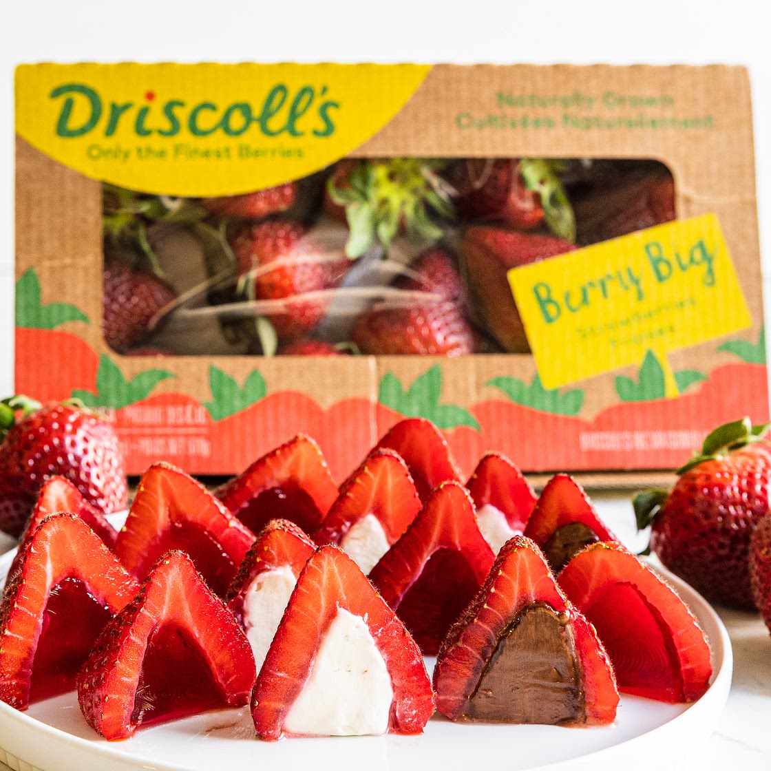 Stuffed Strawberries Recipe: Cheesecake, Chocolate Hazelnut, & Rosé Gelée