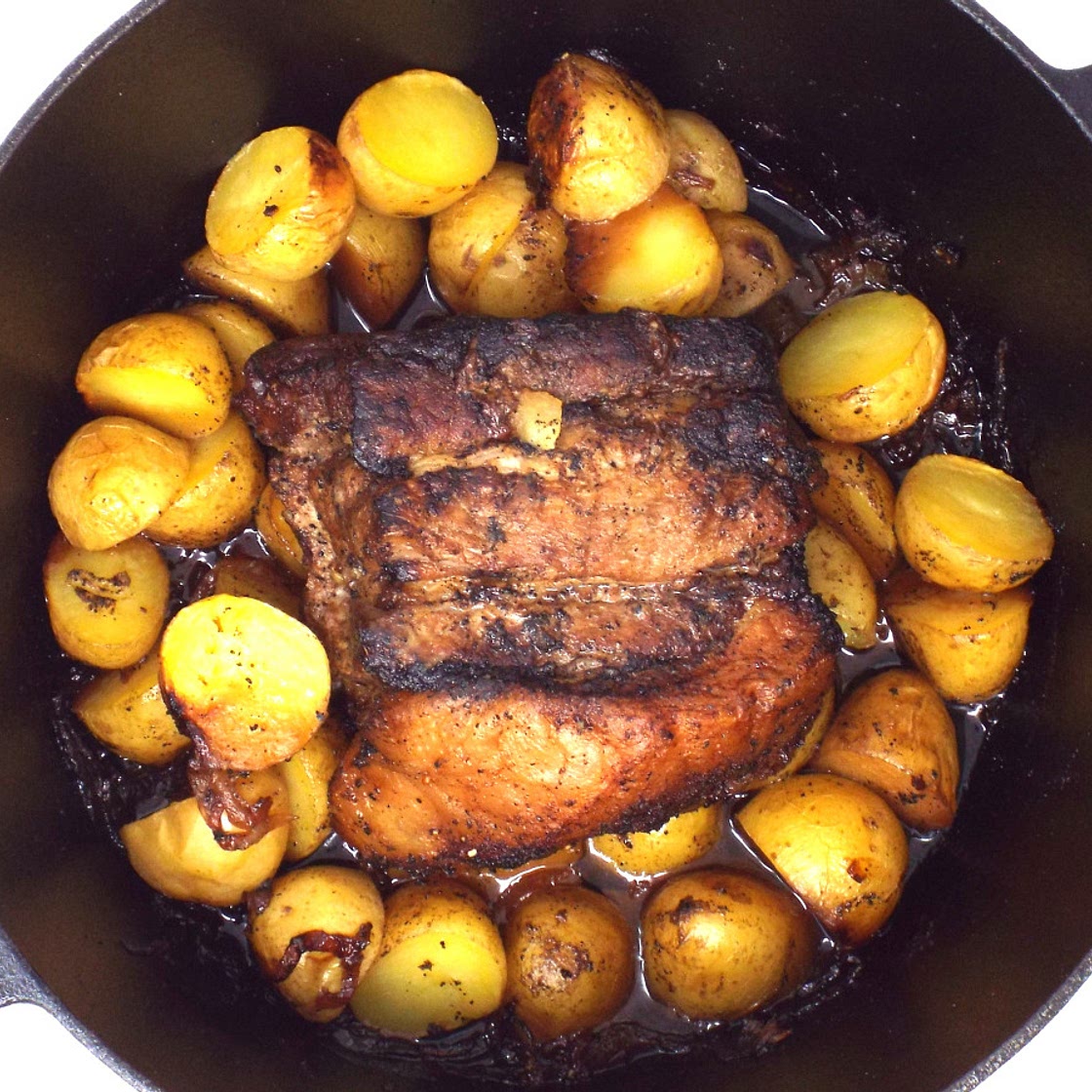 Oven Braised Pork Shoulder and Baby Potatoes