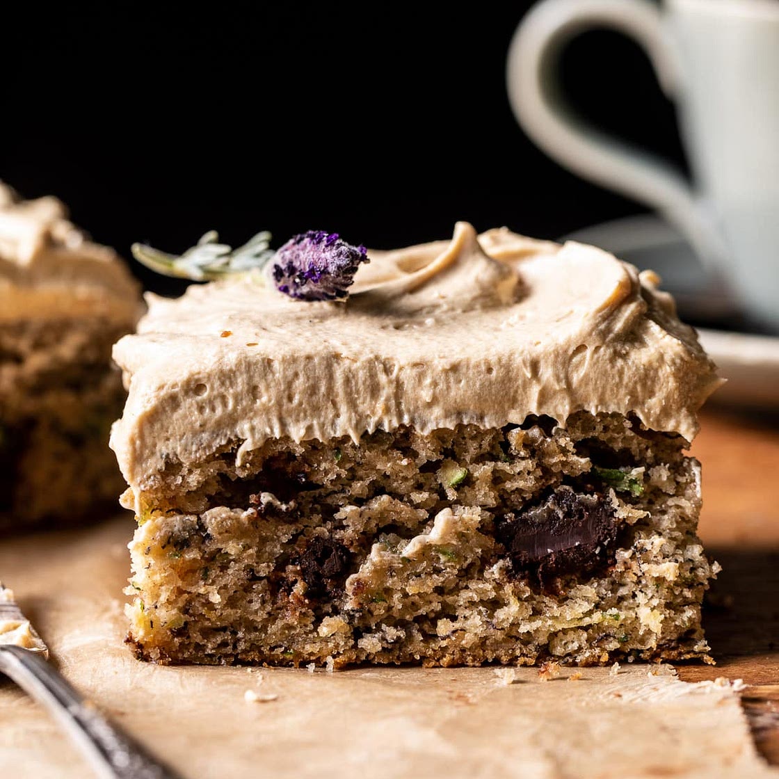 Zucchini Banana Cake with Coffee Frosting