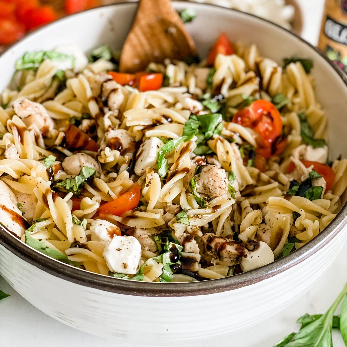 Caprese Chicken Pasta Salad