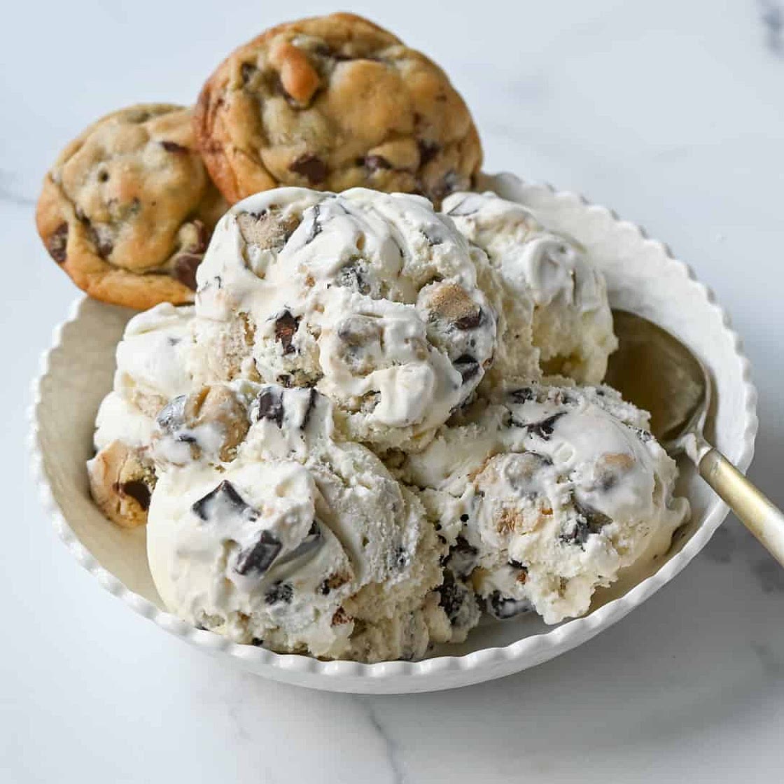 Homemade Chocolate Chip Cookie Dough Ice Cream