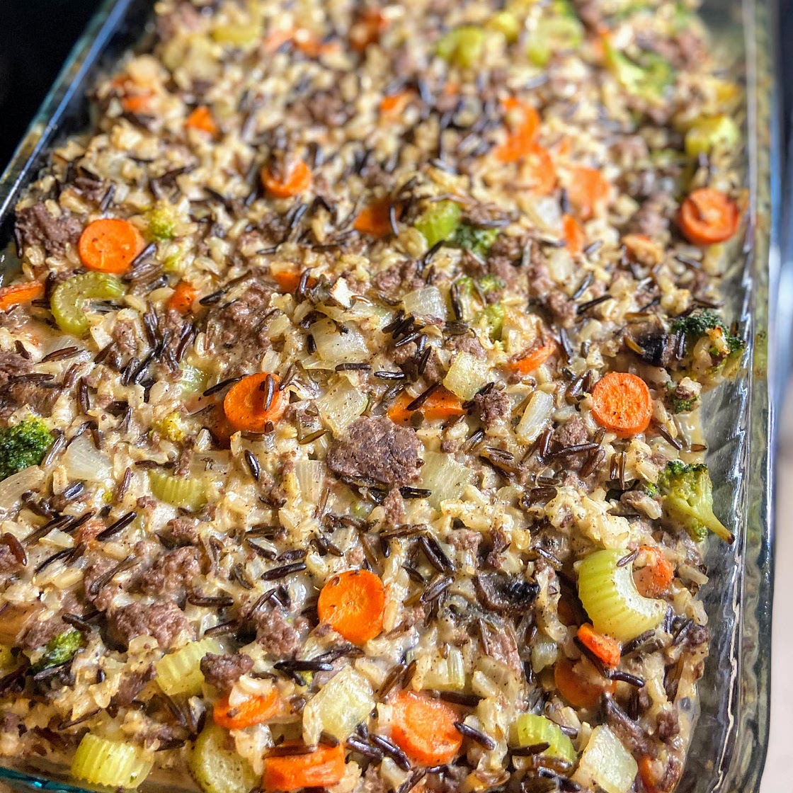Savory Venison Wild Rice Bake