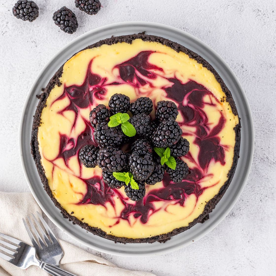 Blackberry Swirl Cheesecake