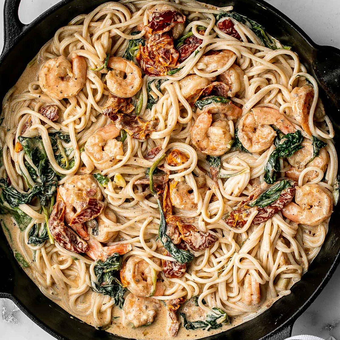 Creamy Shrimp Pasta with Sun-dried Tomatoes