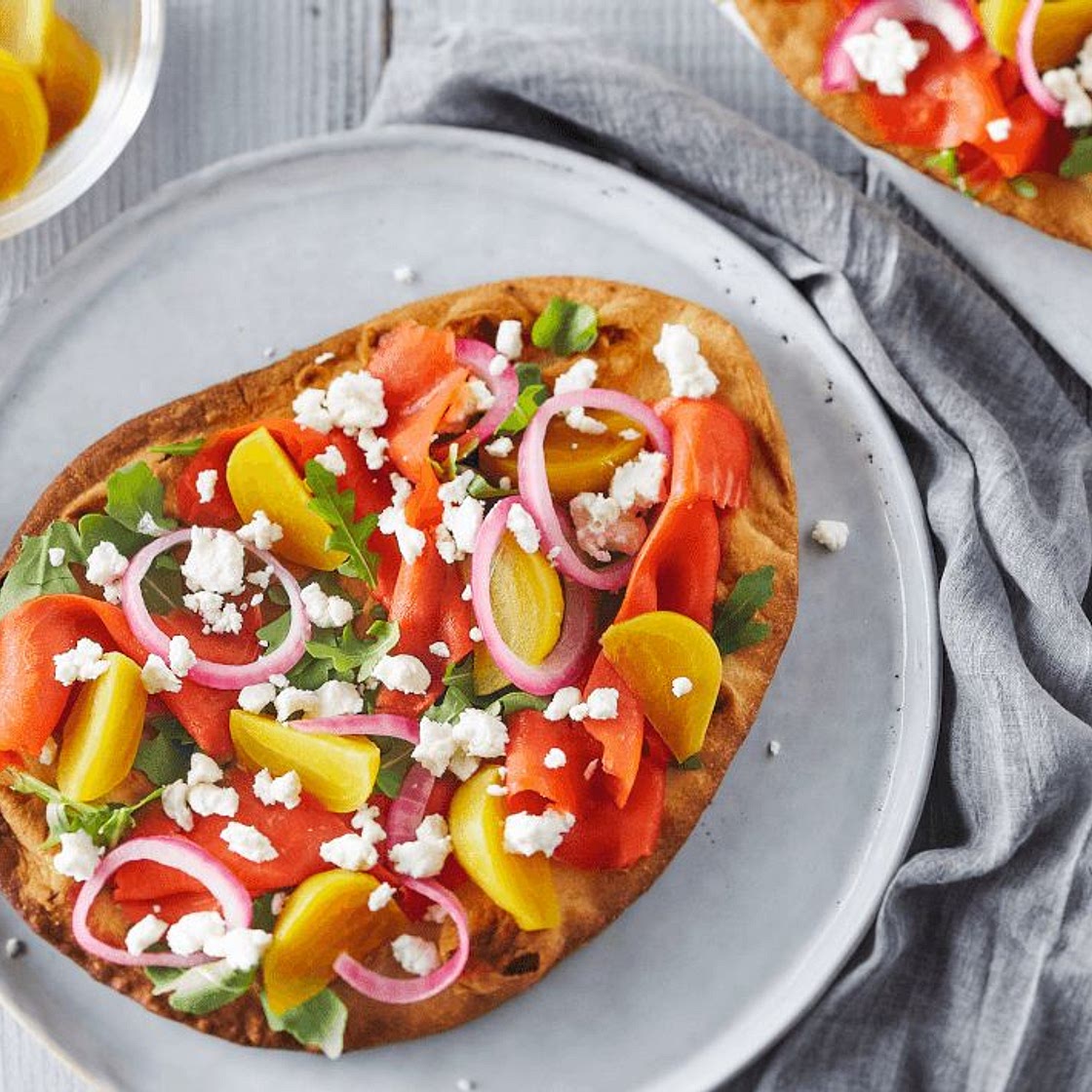 Smoked Salmon and Goat Cheese Flatbread