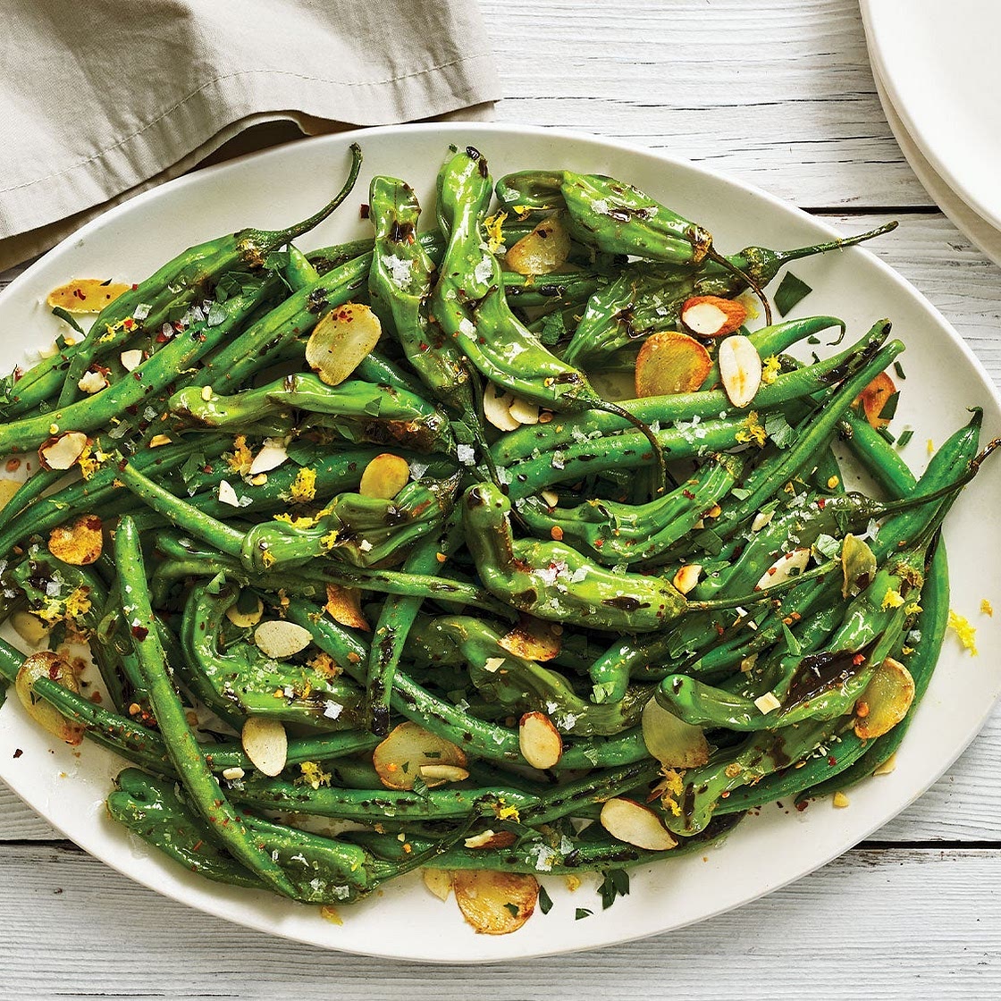 I Could Probably Eat This Entire Bowl of Blistered Green Beans and Shishito Peppers