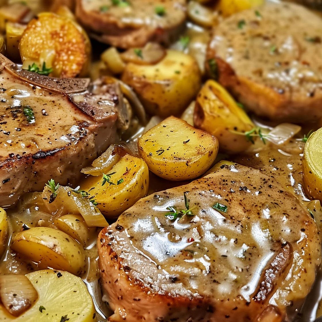 Cozy One-Pan Smothered Pork and Potatoes