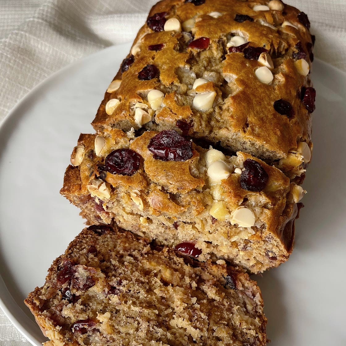 Cranberry White Chocolate Banana Bread