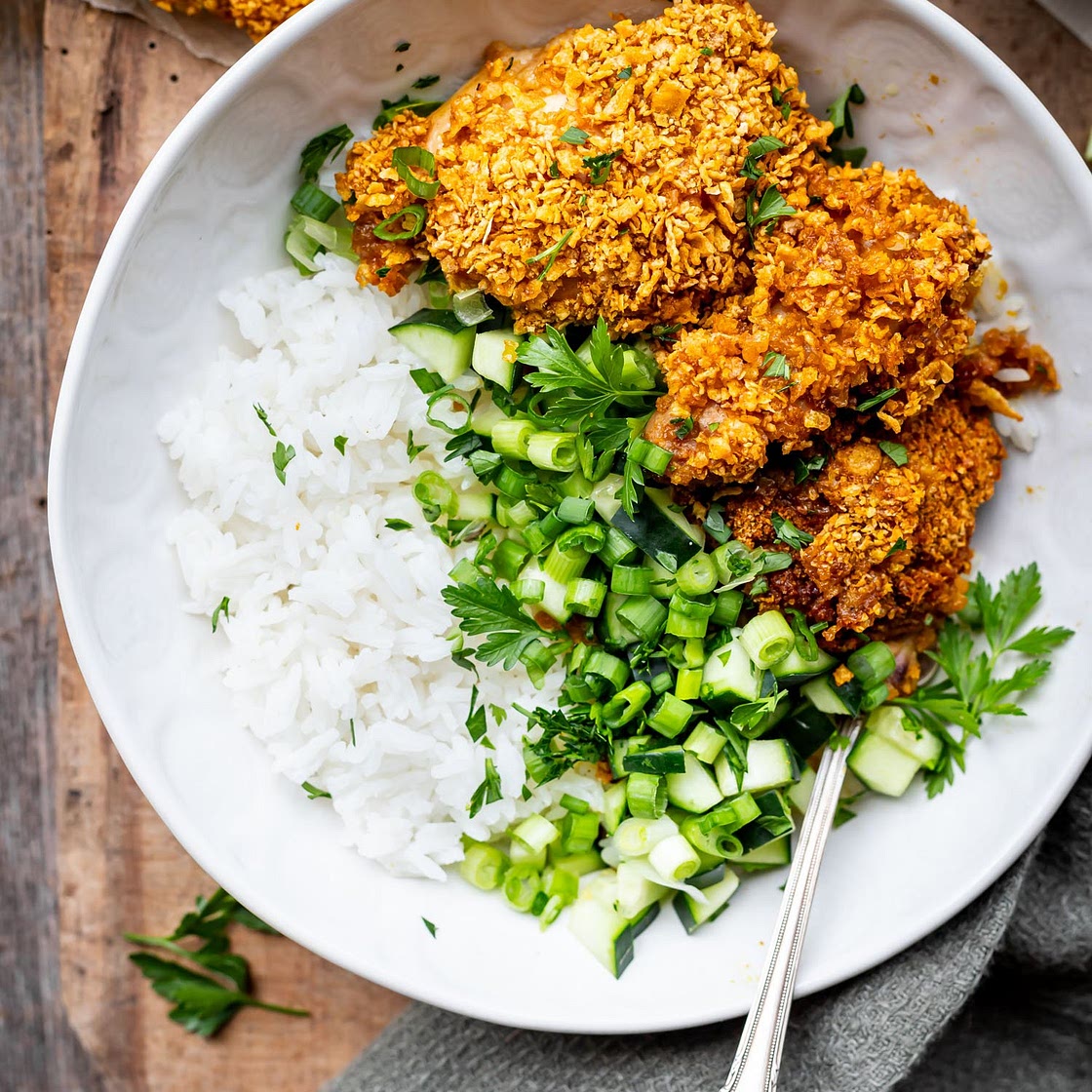 Katsu Cornflake Chicken (5 ingredients only!)