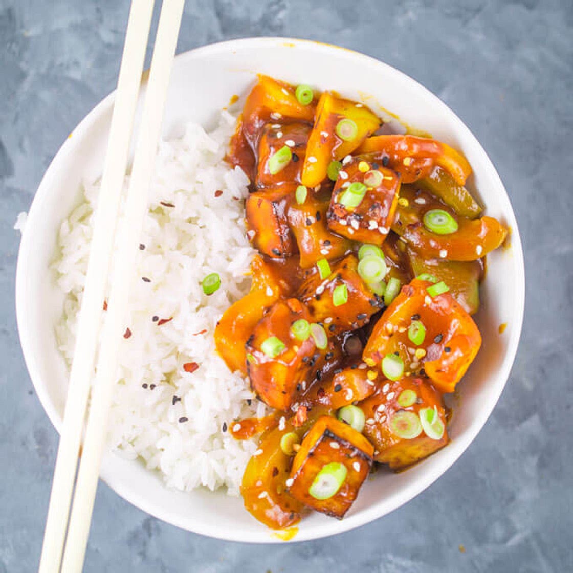 Baked Spicy, Sweet and Sour Tofu