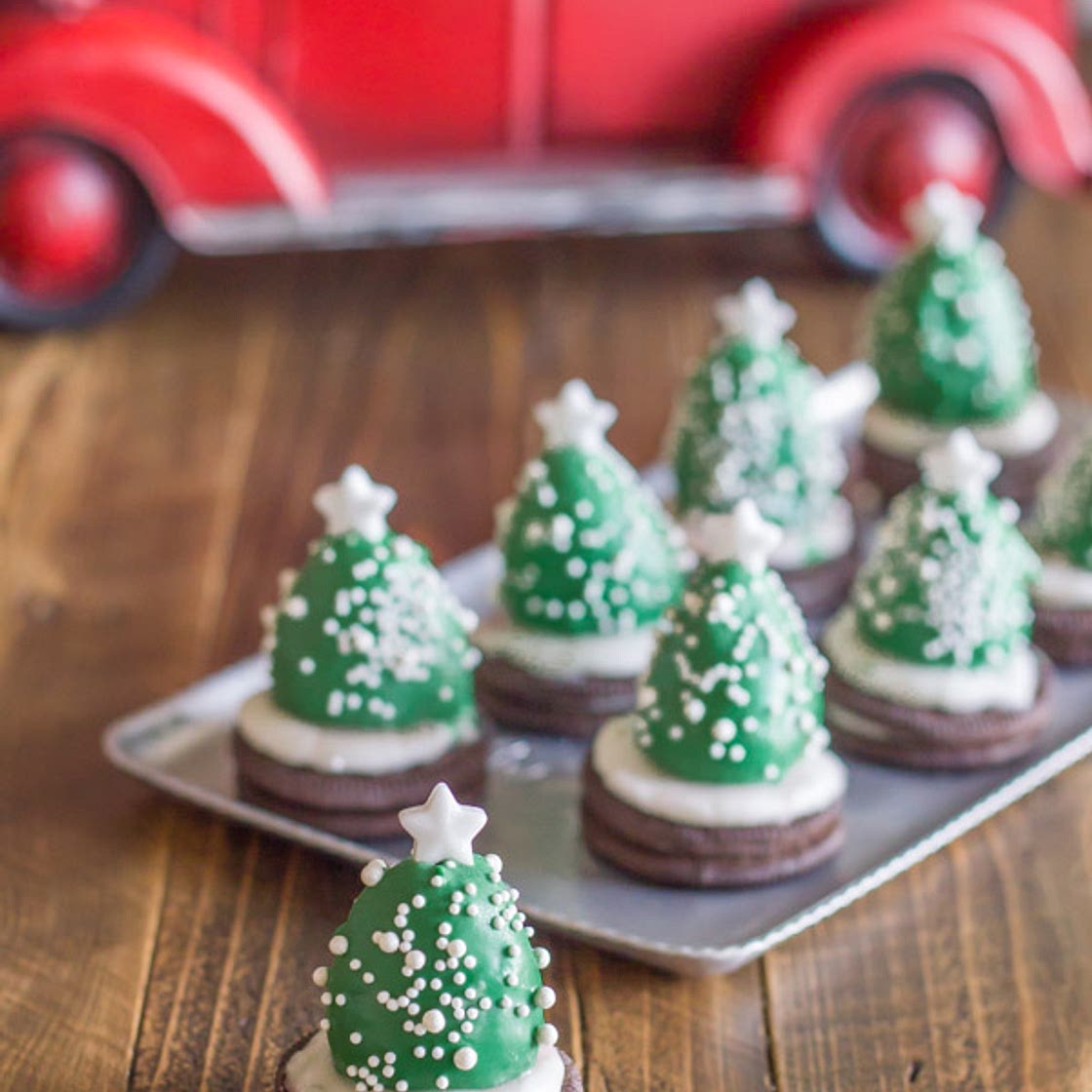 Chocolate Covered Strawberry Christmas Trees