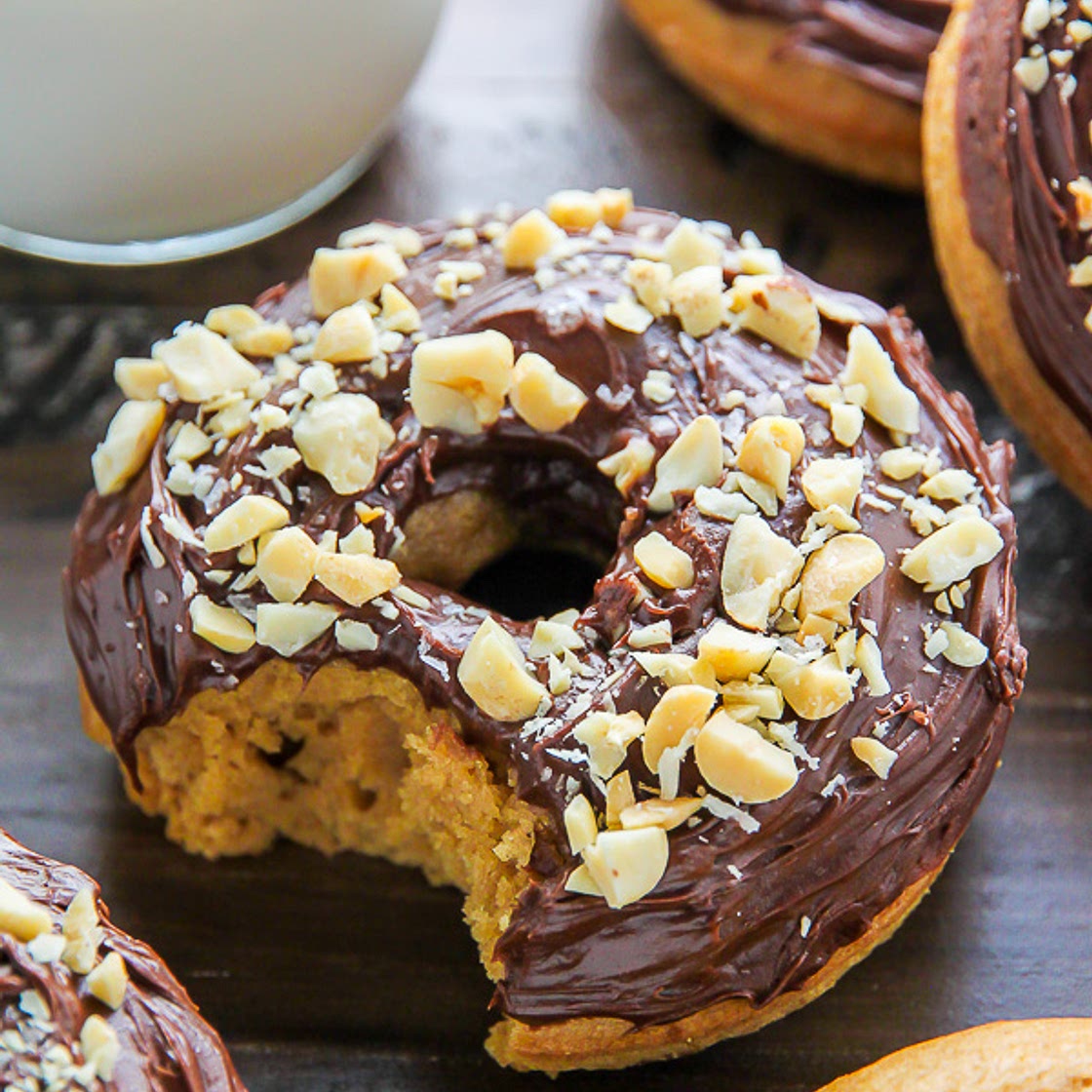 Chocolate Glazed Peanut Butter Donuts