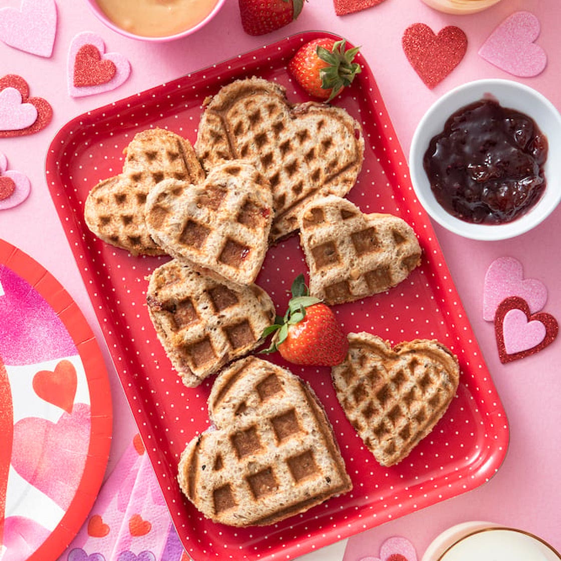Waffle Heart Sandwiches
