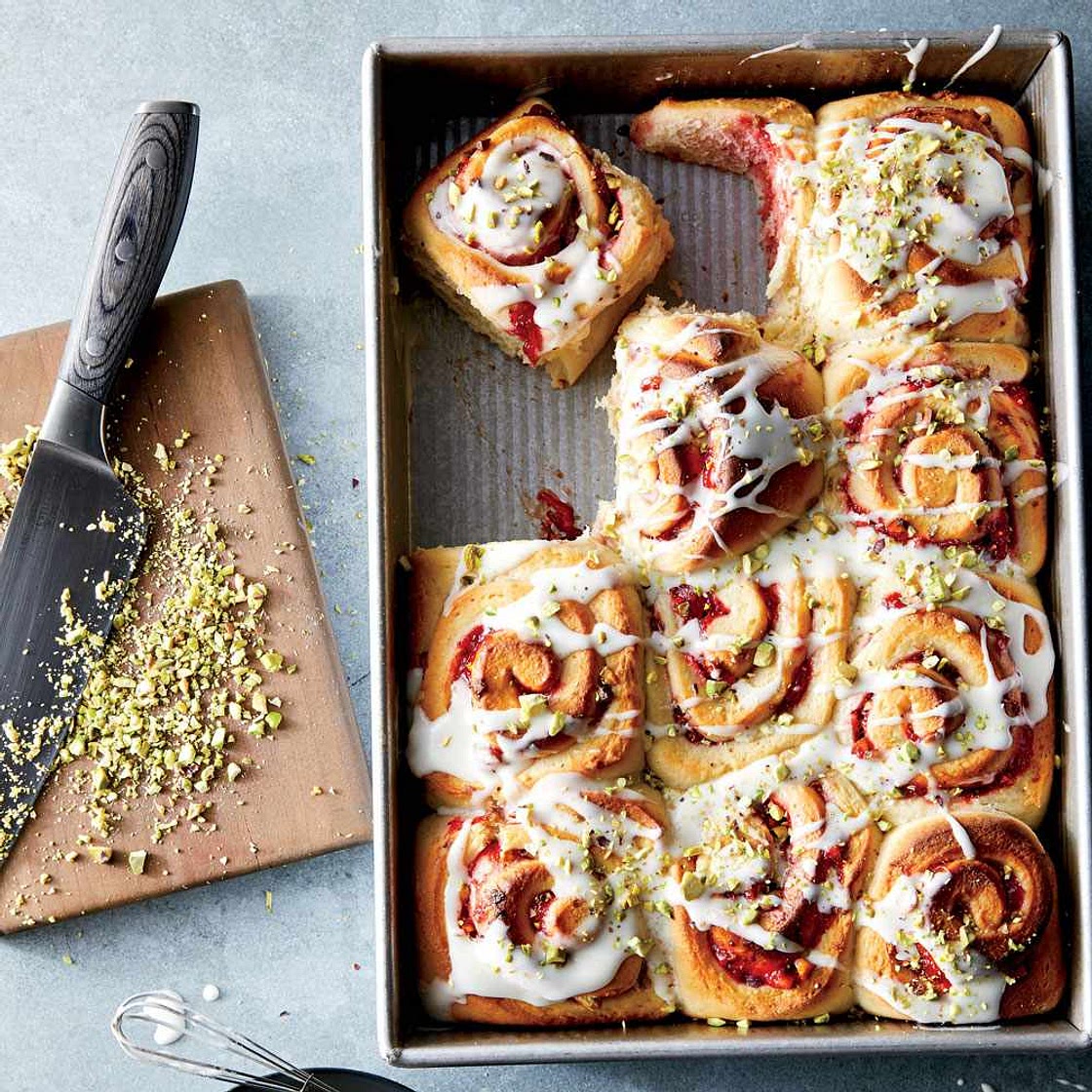Strawberry-Pistachio Sweet Rolls