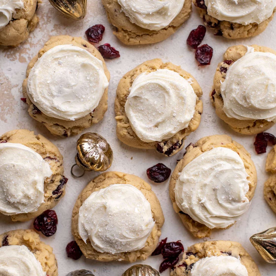 Cranberry Drop Cookies with Cream Cheese Frosting