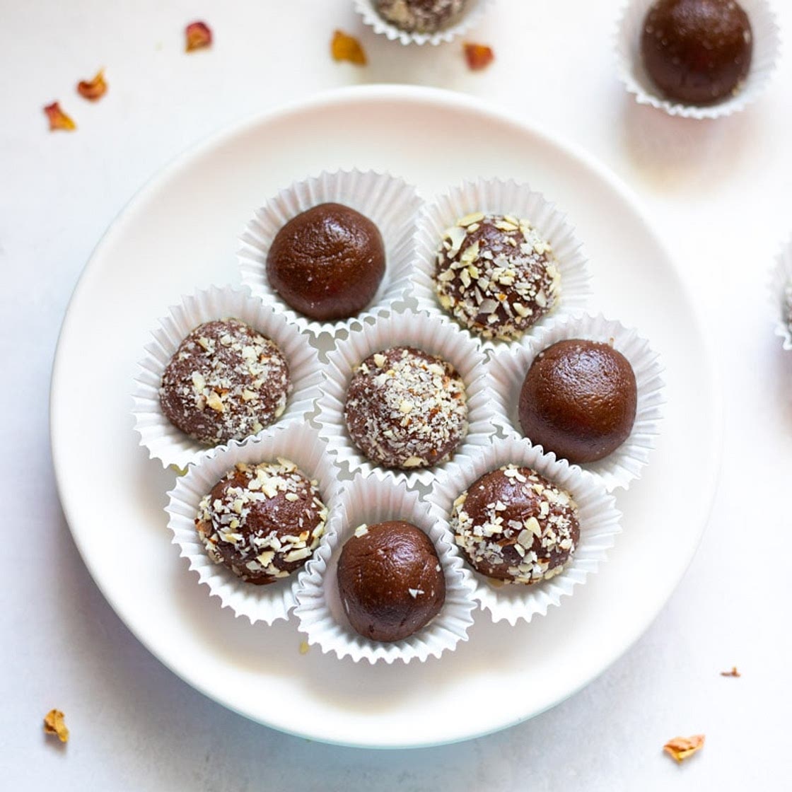 Chocolate Ladoo (Chocolate Almond Truffles)