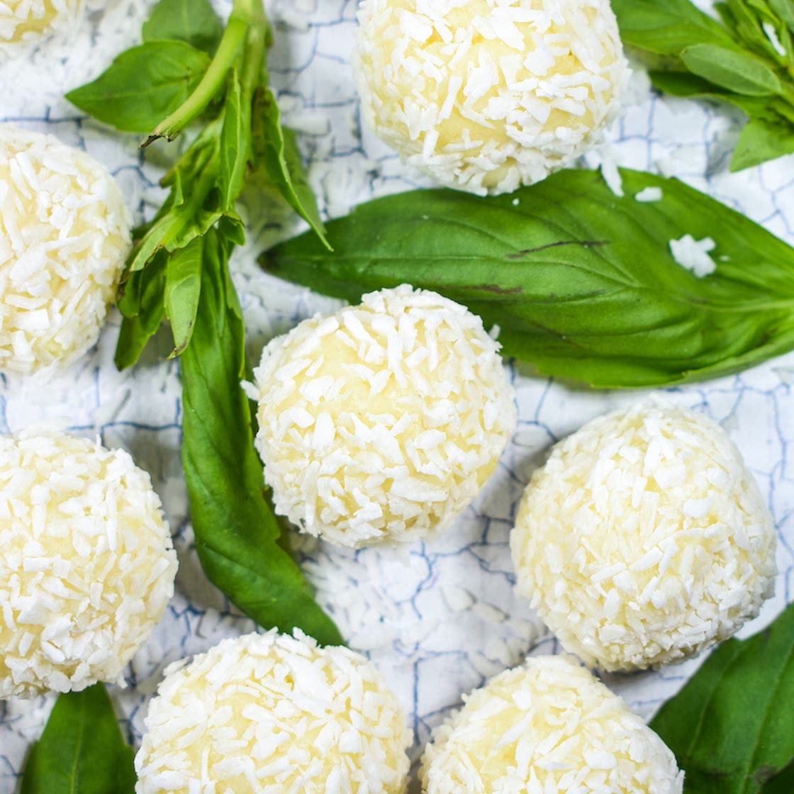 Basil Coconut White Chocolate Truffles