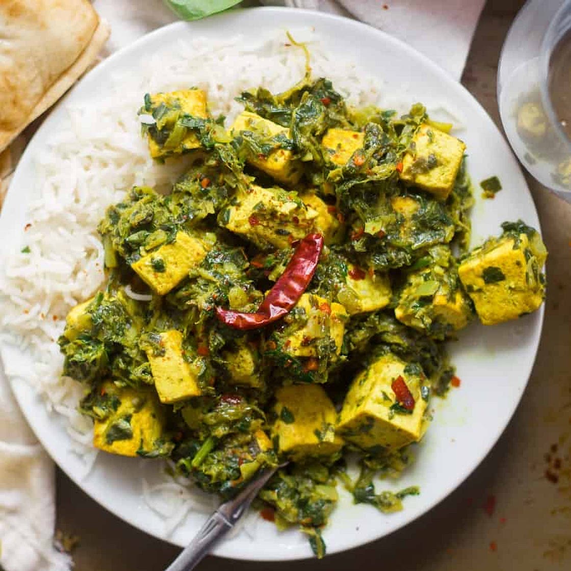 Vegan Saag Paneer (with Tofu Paneer!)