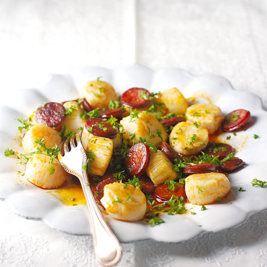 Scallops and Chorizo
