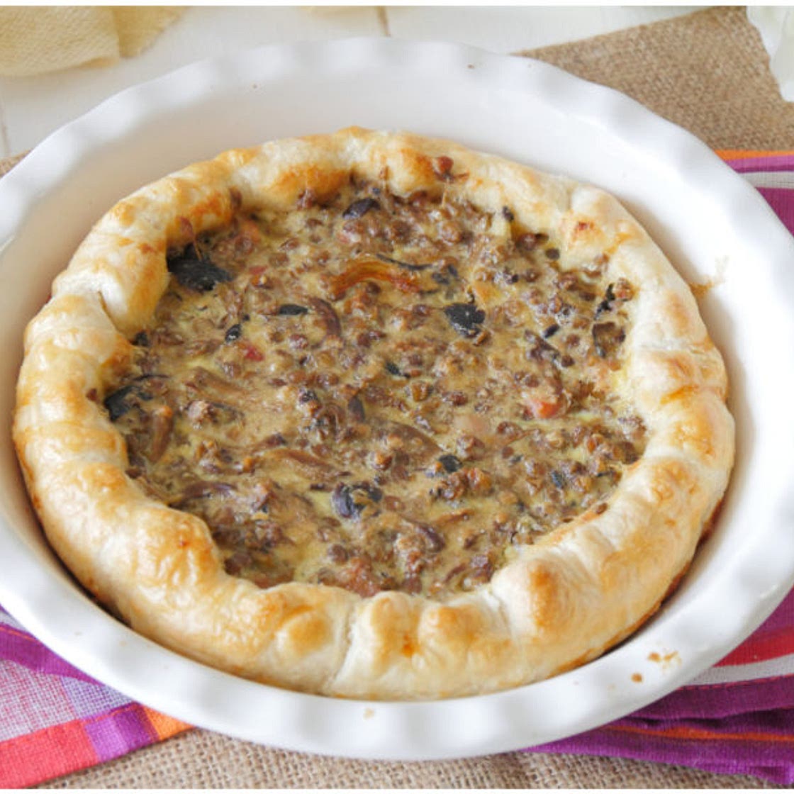 Torta salata lenticchie e funghi