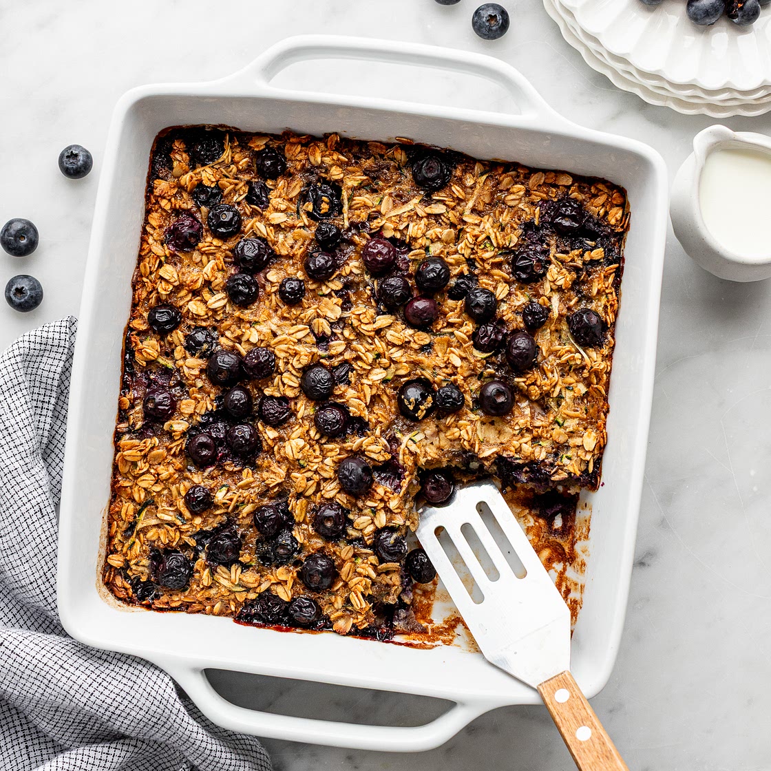 Zucchini Blueberry Baked Oatmeal
