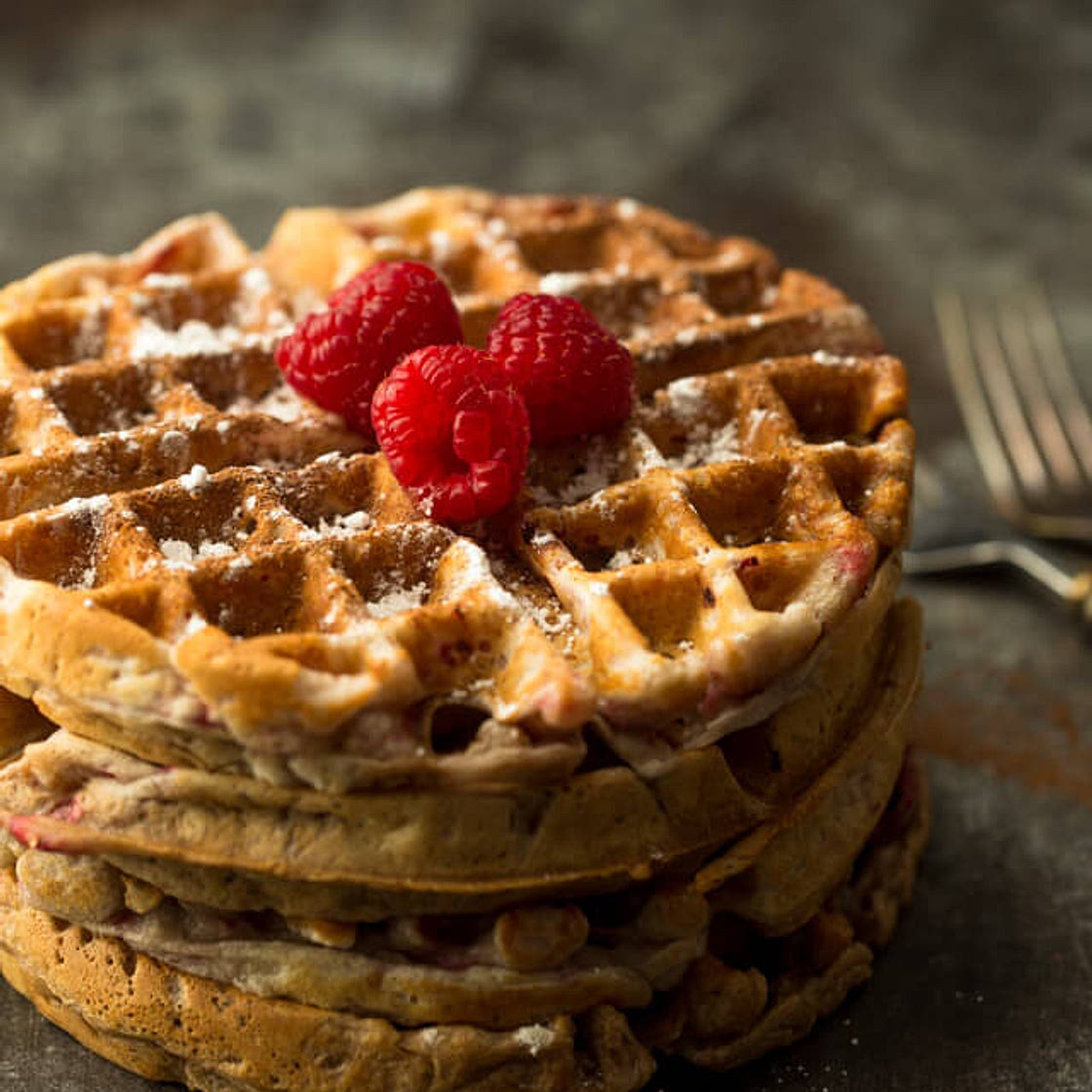 Raspberry Chocolate Waffles